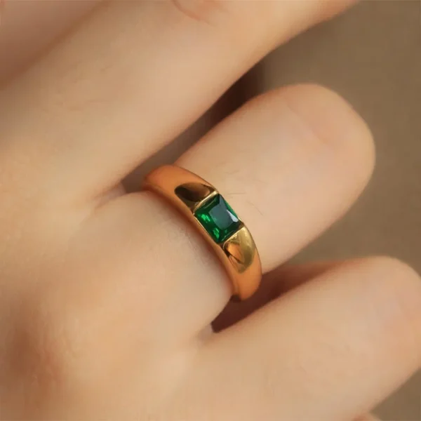 Green Emerald Birthstone Ring