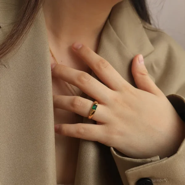 Green Emerald Birthstone Ring