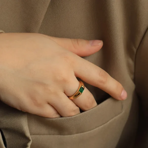 Green Emerald Birthstone Ring