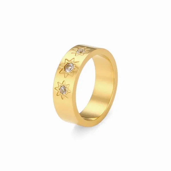 Starburst Flat Band Rings