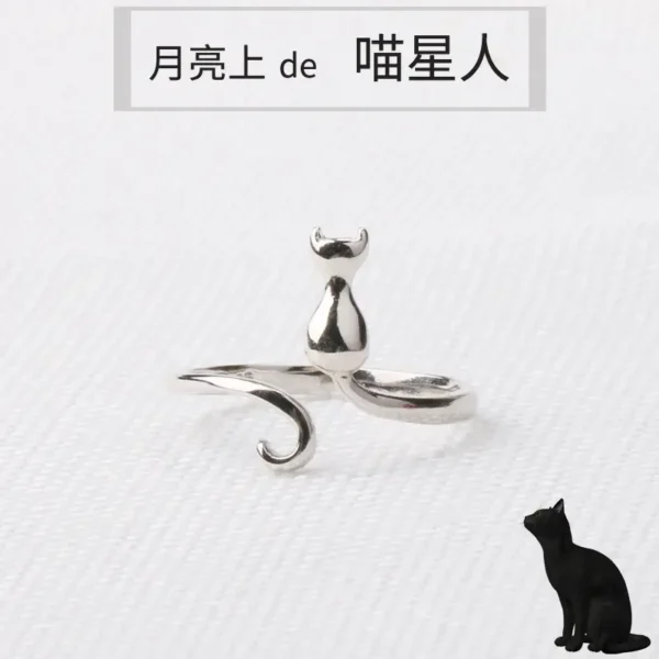 Women's Korean Alien Cat Moon Finger Rings - Image 5