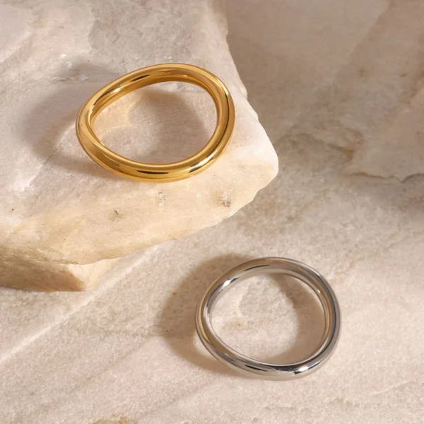 wave ring silver and gold