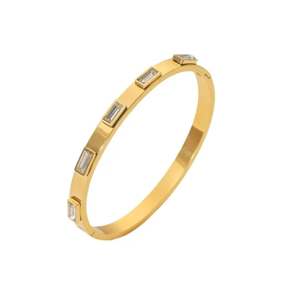 Zirconia Bezel Setting Band Bangles